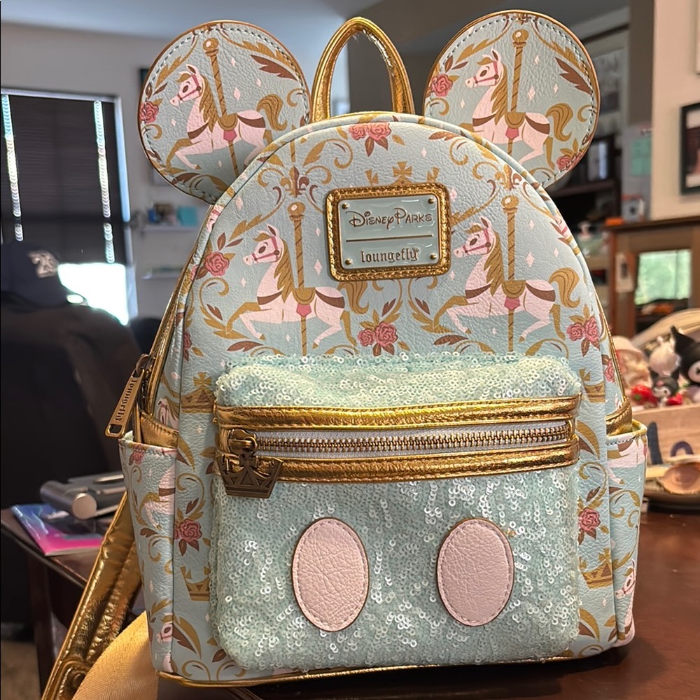 Loungefly Mickey’s Main Attraction Mini Backpack Carousel 50th Anniversary